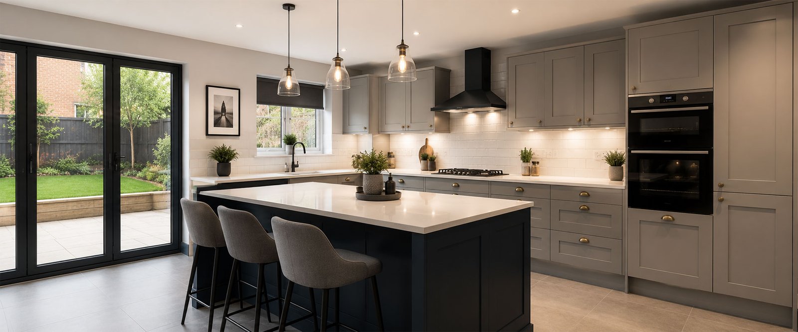 Kitchen units sprayed to a flawless factory finish