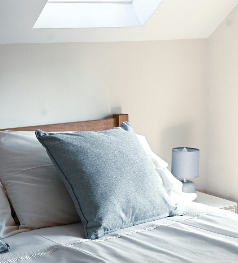 A bright, finished bedroom