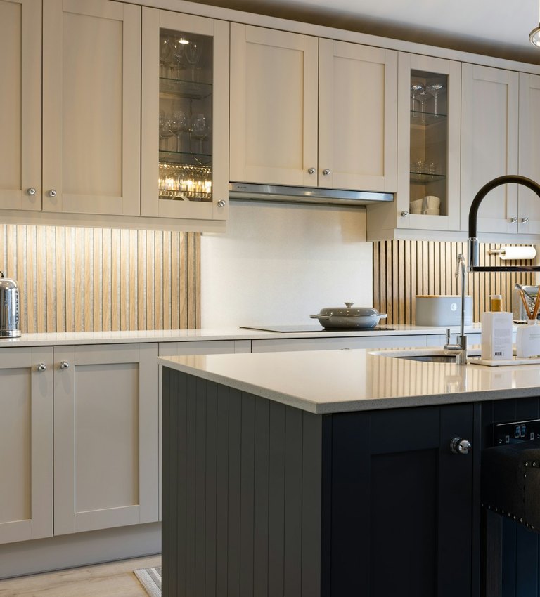 Newly refurbished Shaker kitchen with island
